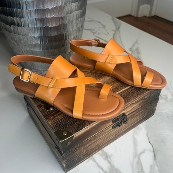 Franco Sarto Shoes - Franco Sarto Gia Leather Sandals in Tan